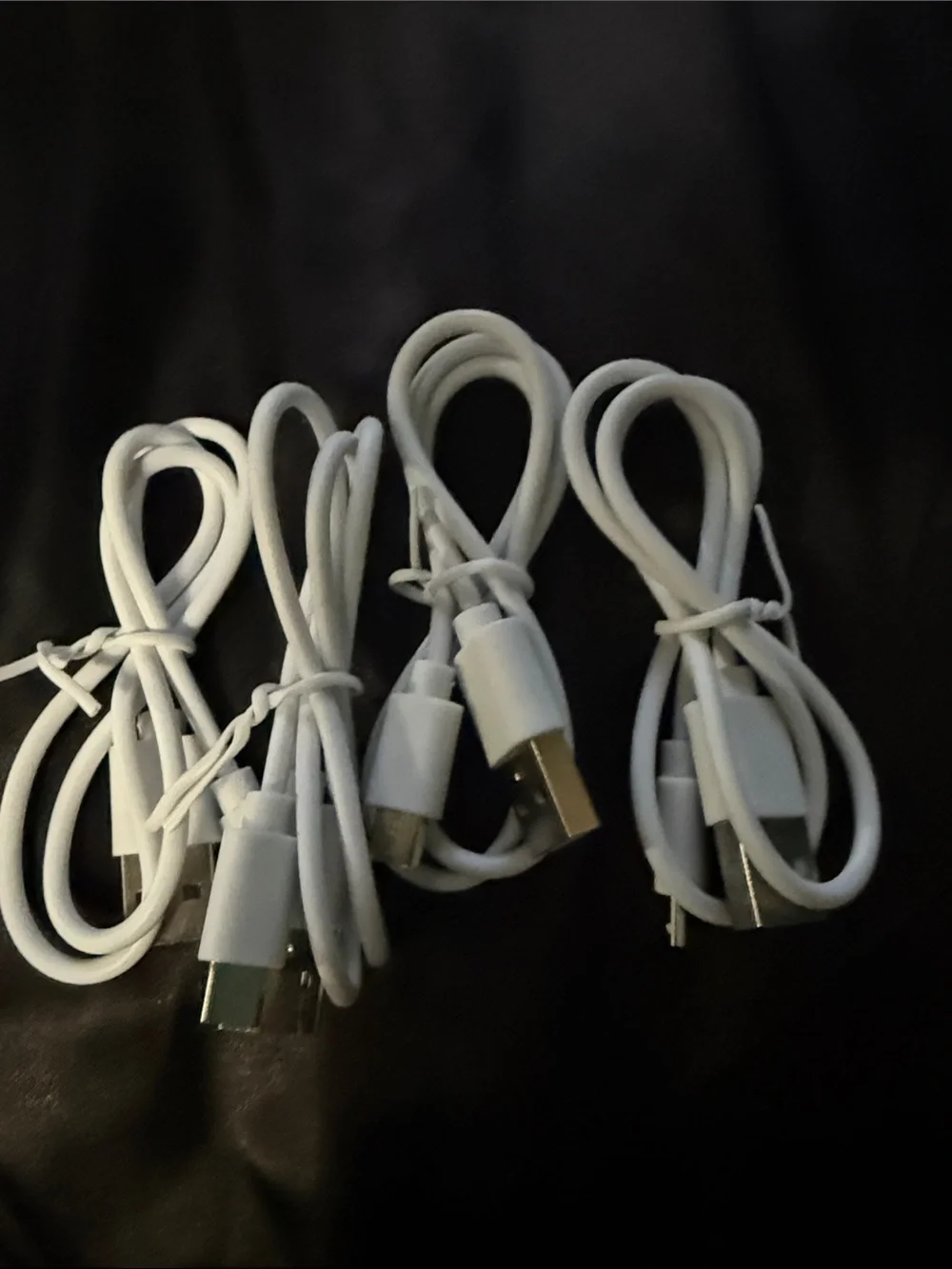 White USB-A to Micro USB Charging Cable, package of 4